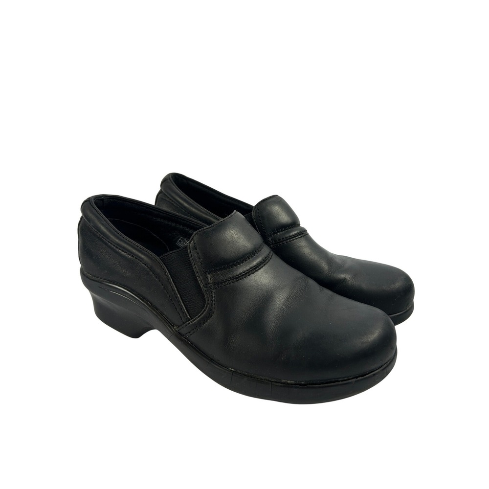 Ariat Black Leather Slip On Clogs Professional Comfort Work Shoes Size 7B